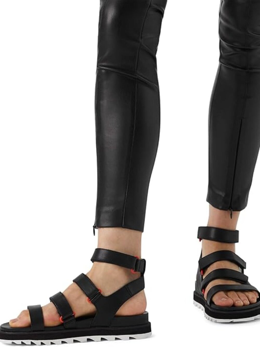 Sorel Women's Black Roaming Multi-Strap Leather Strappy Platform Sandal Size 8.5